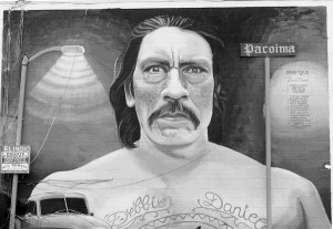 From the “Rushing Water, Rising Dreams: How the Arts are Transforming a Community,” the Danny Trejo Mural in Pacoima, Ca., by artist Levi Ponce. Photo by Javie Martinez. 