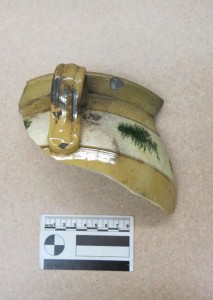 A ceramic container fragment