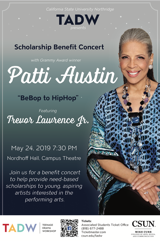 Patti Austin will perform at CSUN's Teenage Drama Workshop Scholarship Benefit Concer on May 