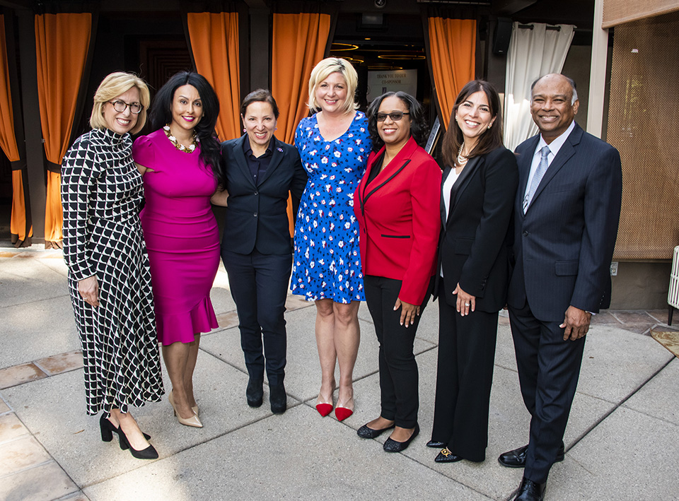 A group of CSUN and L.A. dignitaries stands with Lt. Gov. Eleni Kounalakis at The Garland hotel on Nov. 19, 2019.