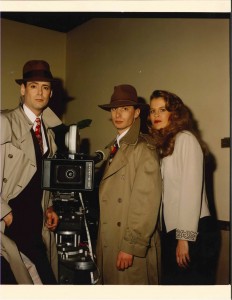 Glenn Gainor, center, on the set of his student film, "Rough Cut Riley". Photo courtesy of Glenn Gainor.