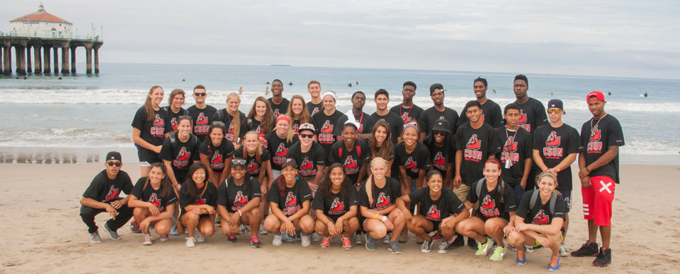 Dozens of CSUN student-athletes from three different sports helped clean up Manhattan Beach with Heal the Bay on July 19.