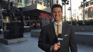 joey Buttitta covers the The Sweet 16 basketball game at Staples Center. Photo courtesy by Joey Buttitta.