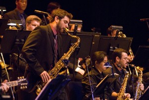 Members of CSUN's jazz band perform. Photo by Lee Choo.