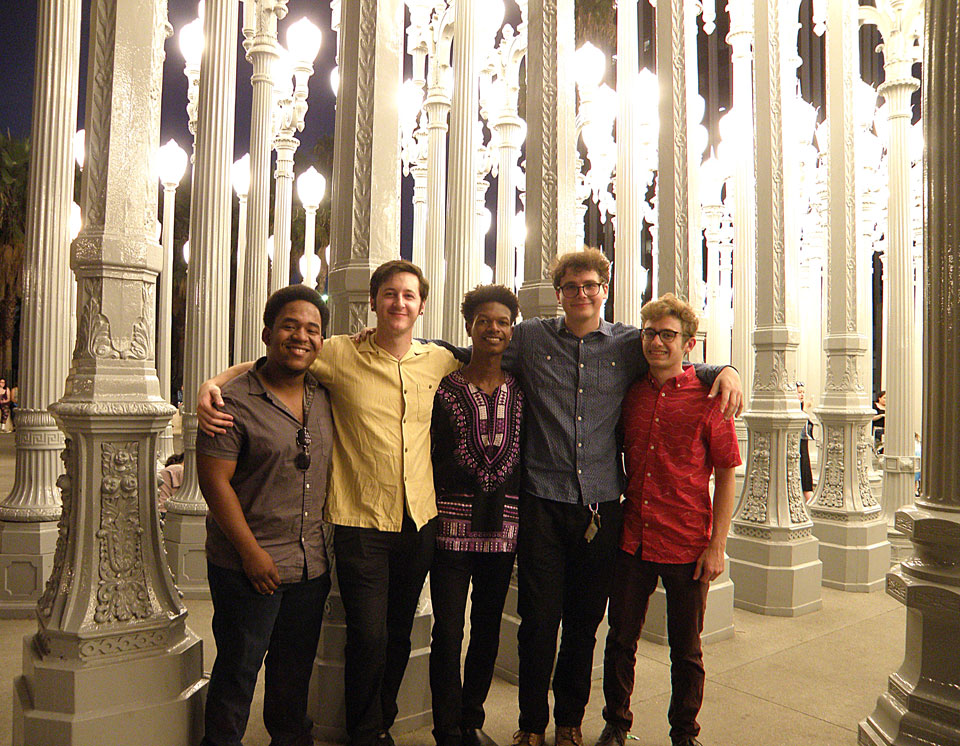 CSUN's Music Department's Jazz Studies students will compete in the 2018 Next Generation Monterrey Jazz Festival. Band Members from Left to Right: Sean Harrison, Luke Reeder, Myles Martin, Keelan Walters and Ian Houts. Photo Credit: Email from Ronald M.Borczo