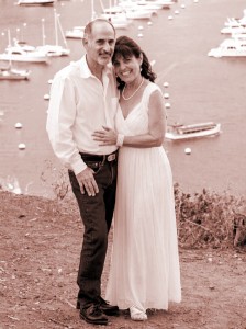 Wedding photo of alumna Janet Burri Baker and her husband, Paul.