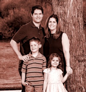 Family photo of Kristin Bernard Metchis and Keith Metchis with their two children, Ryan and Emily.