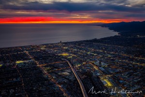 This skyline image of Santa Monica was captured by Holtzman on one of his flights.