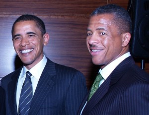 Alum Robert D. Taylor (right) and President Barack Obama. Photo courtesy of Robert D. Taylor