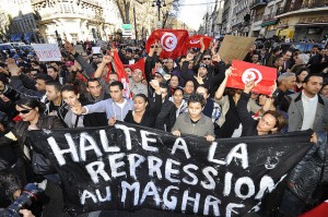 A demonstration in Tunisia. Photo courtesy of Nayereh Tohidi, director of Middle Eastern and Islamic Studies at CSUN.