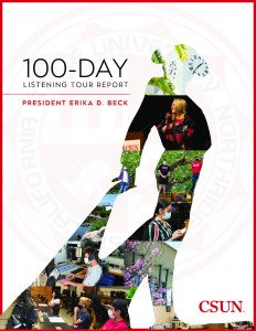 Cover of CSUN President Erika D. Beck's 100-Day Listening Tour Report.