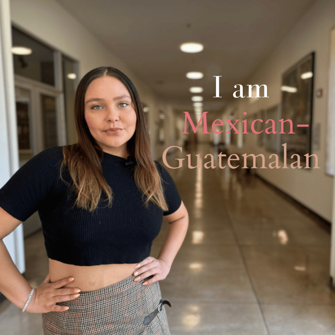CSUN student, Leah Villalpando, stands inside Manzanita Hall, and identifies as Mexican/Guatemalan.