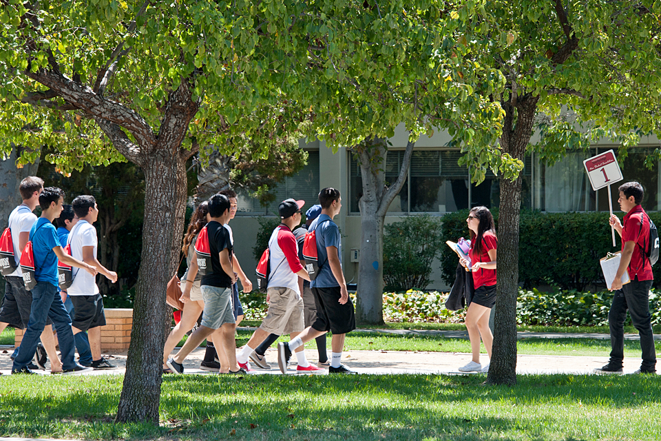 First-time freshmen touring the CSUN campus.