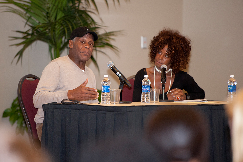 Danny Glover leading a discussion on issues around the disproportionate number of minorities incarcerated after a screening of his new film, “ The House I Live In.”