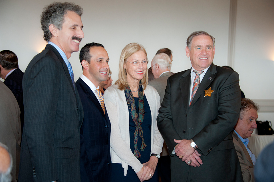 Former assemblyman and candidate for Los Angeles City Attorney Mike Feuer, Los Angeles City Councilman Mitch Englander, CSUN President Dianne F. Harrison and NVRCC President and CEO Wayne Adelstein ’70 (Political Science).