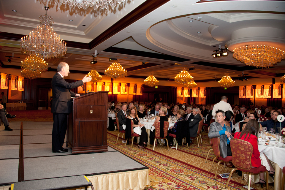 Bill Griffeth serves as master of ceremonies