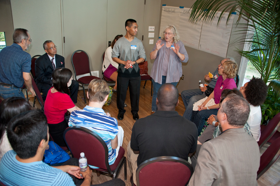 Community members in a breakout session