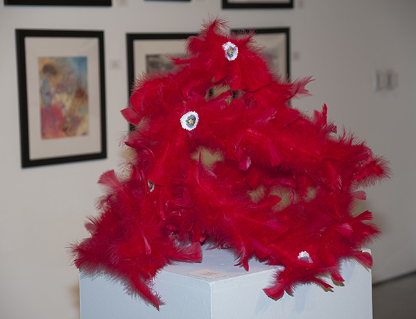 Sierra Canyon's Alexandra Davis showed off her creativity with red feathers and paper stars.