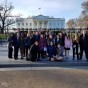 CSUN alumni and students from the National Millennial Community standing together in front of the White House in March 2018.