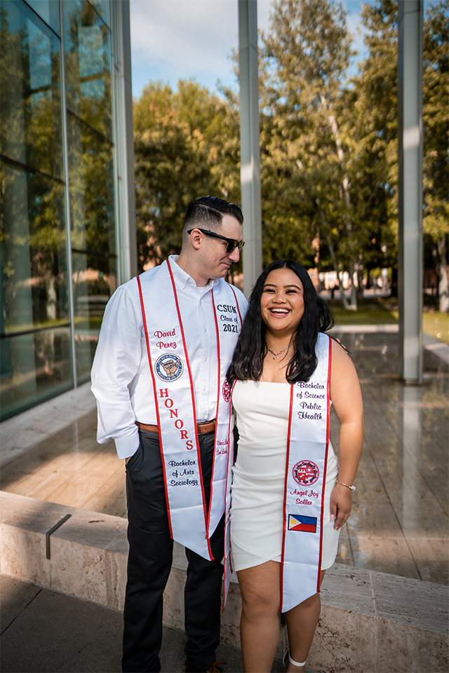 Graduating students David Perez and Angel Joy Soller.