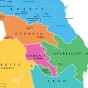 Map of Armenia and Azerbaijan.