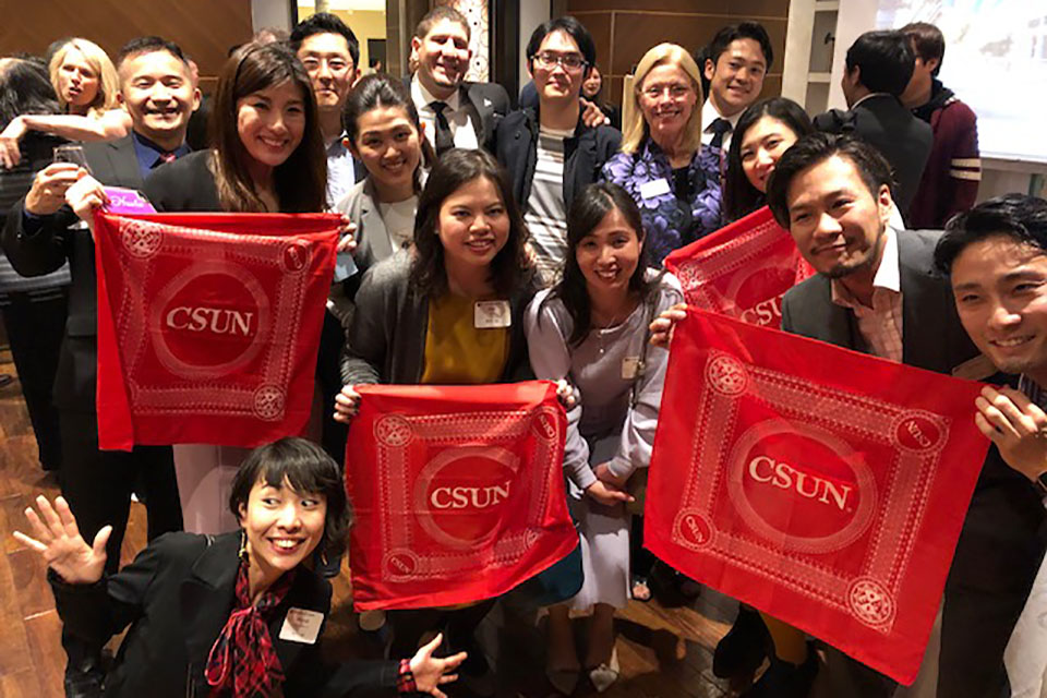 Eighty-two Matadors came out to join President Dianne F. Harrison at the California State University Alumni Reception in Tokyo on March 1.