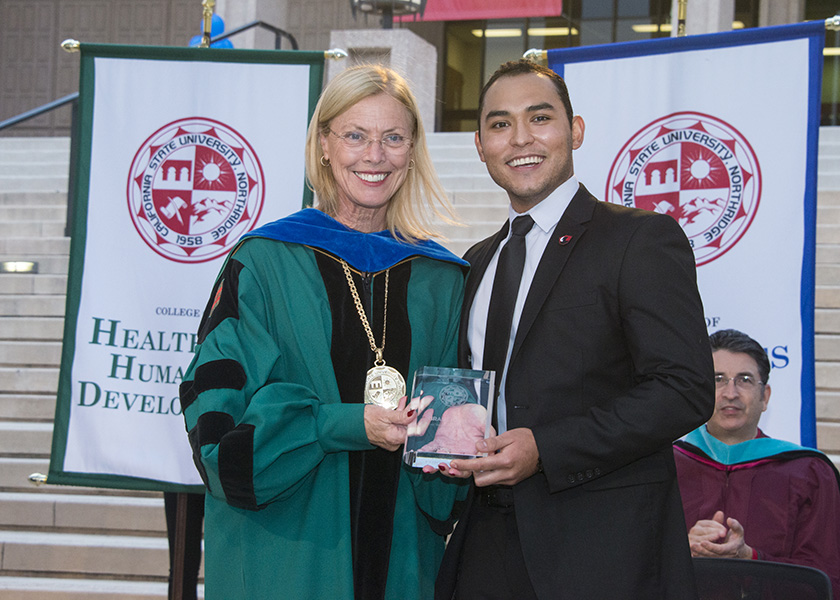 Braulio Diaz ’17 (Engineering) was chosen as the student speaker for the convocation. He was one of this year’s Outstanding Graduating Seniors. Diaz encouraged students to participate on campus and to take chances on bettering their time at the university. Photo by David J. Hawkins