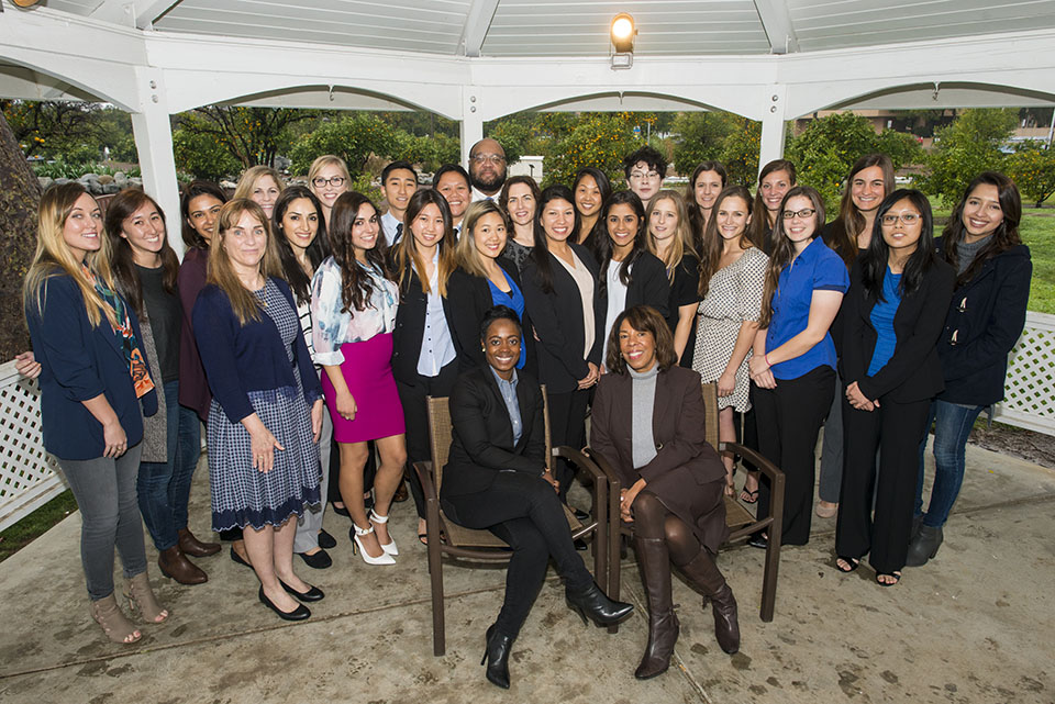 Group shot featuring CSUN physical therapy students, and members of Dodgers and Campanella Foundations.