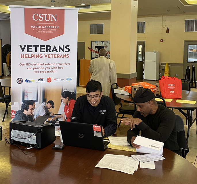 CSUN, with support from Citi, has trained dozens of military veterans as IRS-certified tax preparers with the goal of assisting an estimated 4,500 of their veteran peers in filing their taxes in Los Angeles County. Photo courtesy of Rafi Efrat.