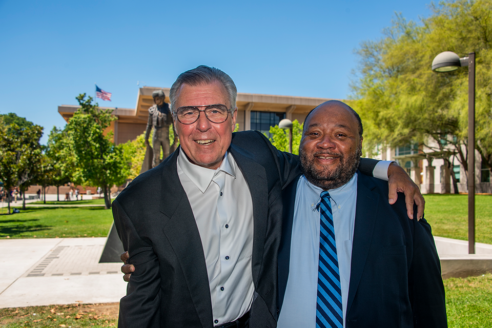Tom Boxwell and Farrell Webb, dean of the College of Health and Human Development. 
