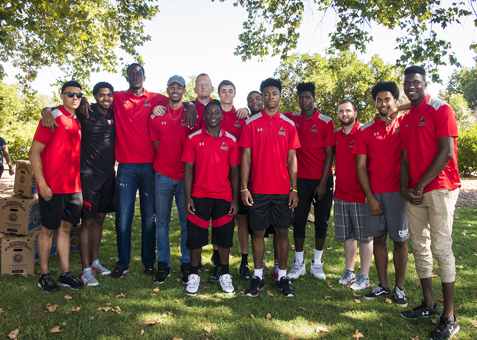 Group of men's basketball players