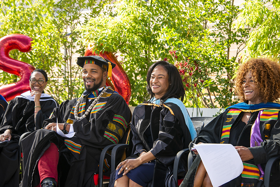 Faculty and staff celebrate at the Black Graduation.