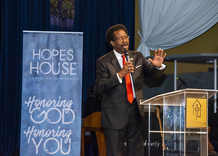 William Watkins speaks. at H.O.P.E.’s House Christian Ministries in Granada Hills