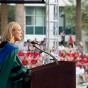 Color image of President Dianne F. Harrison addressing the 2015 Freshman class at CSUN. Photo by David J. Hawkins.