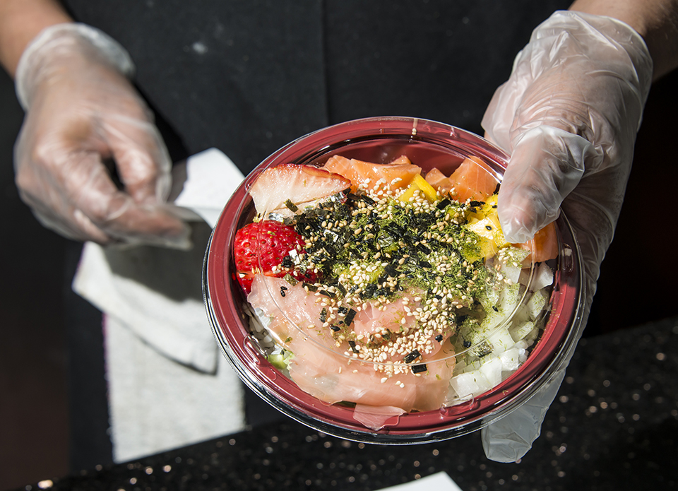 Poke bowl from a campus location