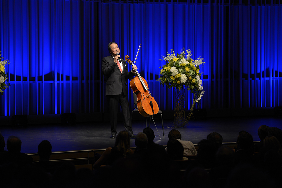 World-renowned cellist Yo-Yo Ma at The Soraya in 2015.