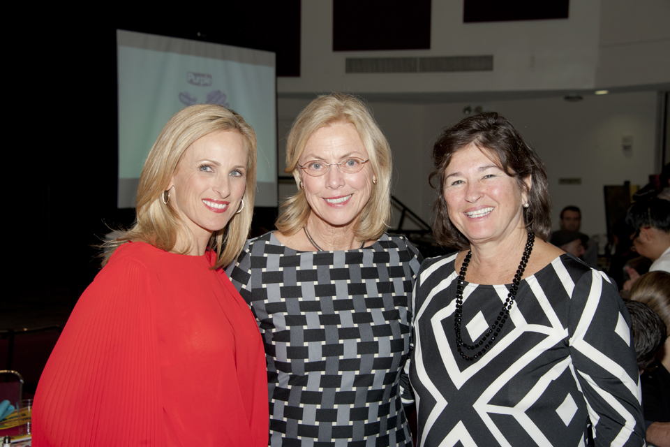 Actress Marlee Matlin, President Dianne F. Harrison and Roz Rosen, director of the National Center on Deafness.