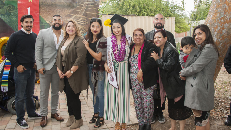 Celebrating student graduates at the Aztlan Graduation and Scholarship Reception on May 12. Photo by Patricia Carrillo.