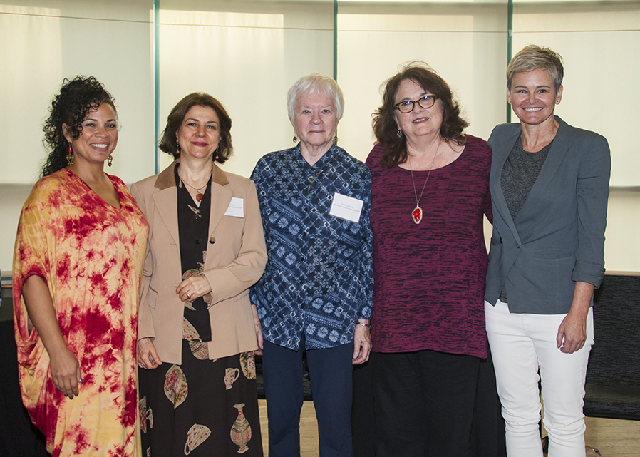 Melina Abdullah, Nayereh Tohidi, Sandra Harding, Judy Baca and Sue Dunlap.