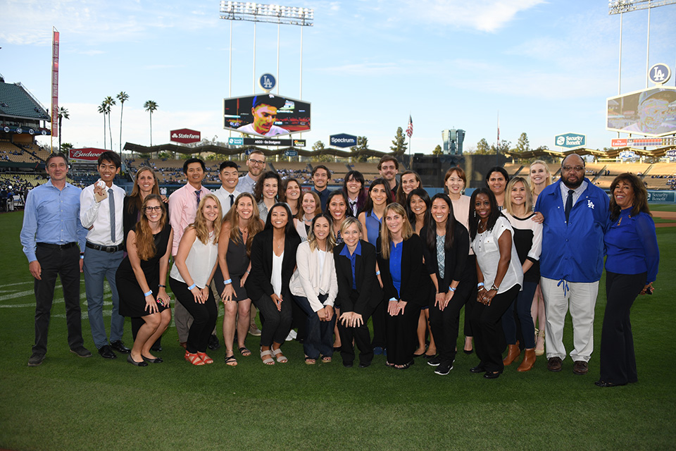 CSUN doctor of physical therapy students took the field at Dodger Stadium during a special pregame ceremony.