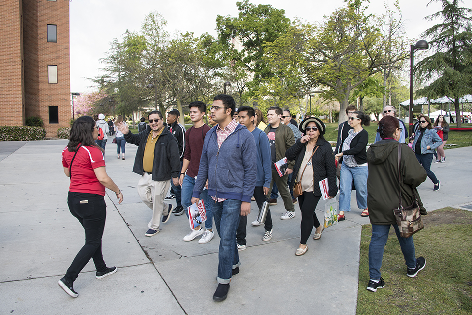 Students get a tour of CSUN.