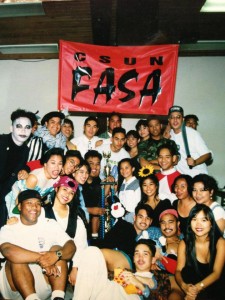 Students enjoy a fun night at a FASA Halloween party in 1995.