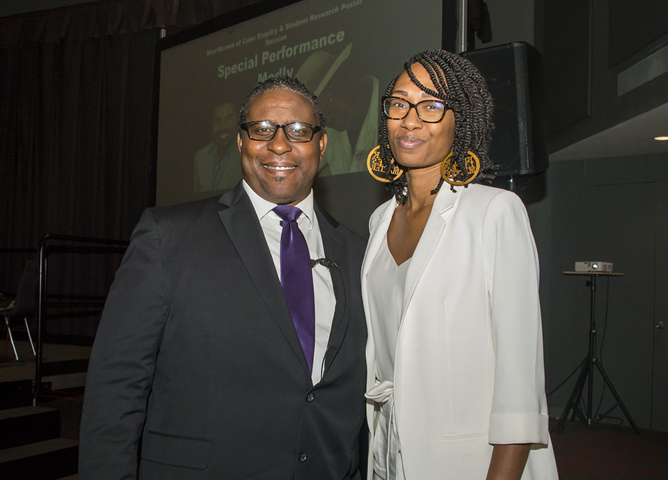 The Bi-Annual Men/Women of Color Enquiry is the combination of Dr. Cedric Hackett (left) and Dr. Marquita Gammage's (right) Africana Studies courses.