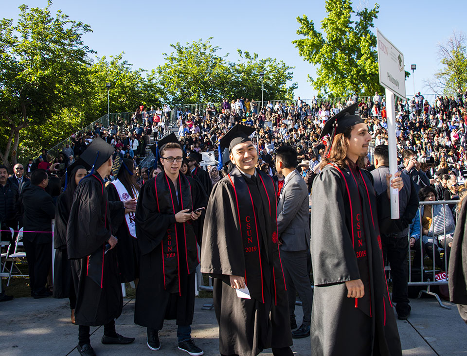 A line of philosophy students enter CSUN commencement.