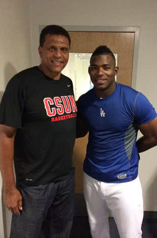 Theus met Puig in the clubhouse.