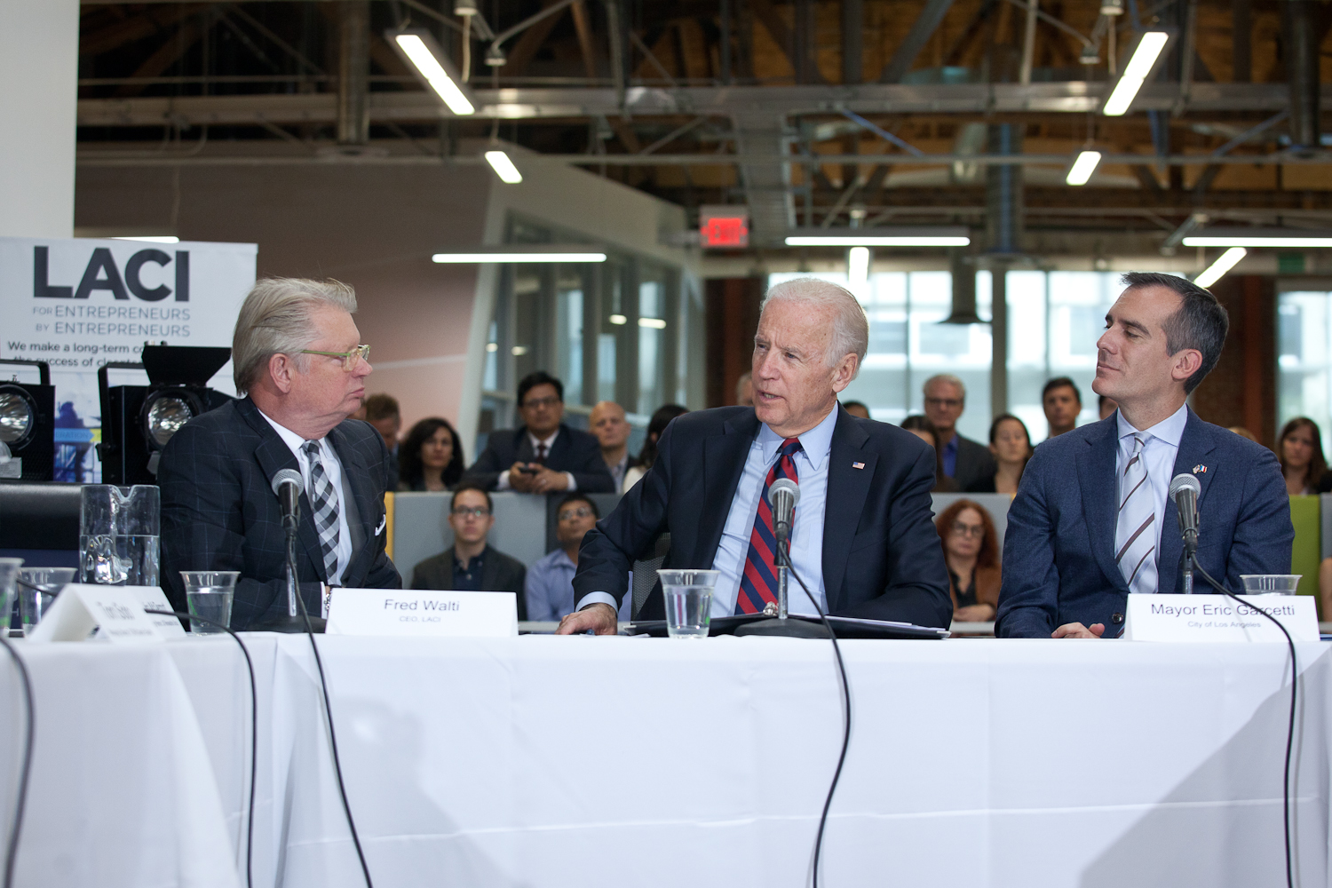 LACI CEO Fred Walti and VP Joe Biden.