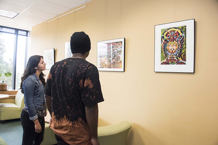 Jack Kirby @ 100: A Centennial Exhibit. Marvel comics is back at CSUN's Oviatt Library in the Music and Media wing. Photo by Lee Choo.