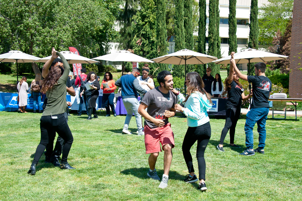 Students dancing at the Cesar Chavez Service Fair.
