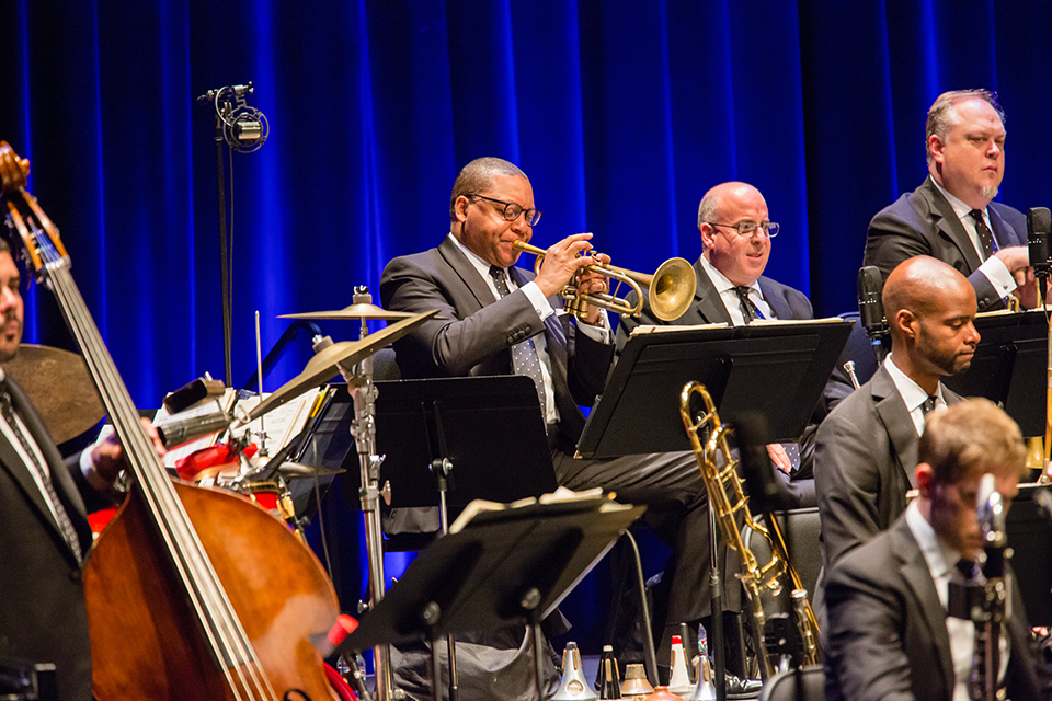Wynton Marsalis performs with the Jazz at Lincoln Center Orchestra with performs at The Soraya (then known as the Valley Performing Arts Center)