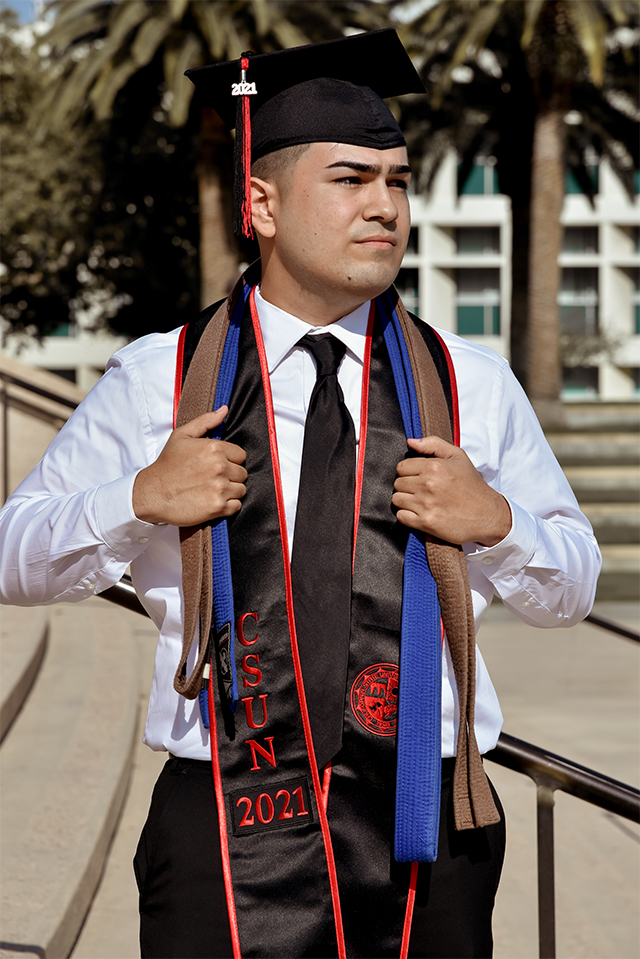 Graduation pic of CSUN's Leo Rubio.